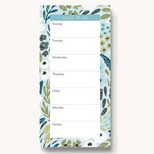 Waterfall Floral Magnetic Meal Plan Notepad