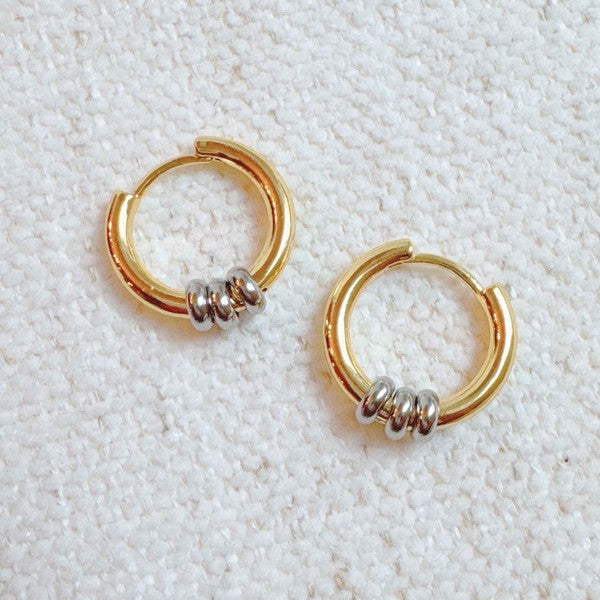 Two-Tone Hoop Earrings