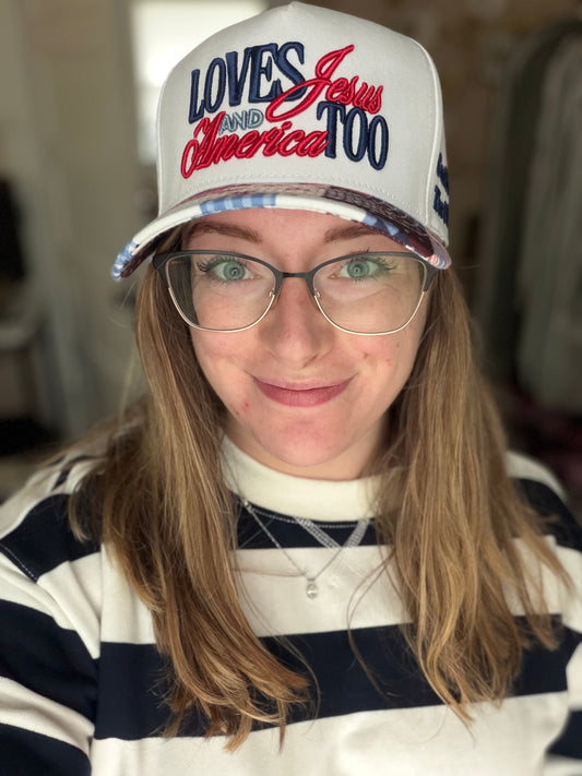 Loves Jesus & America Too Trucker Hat