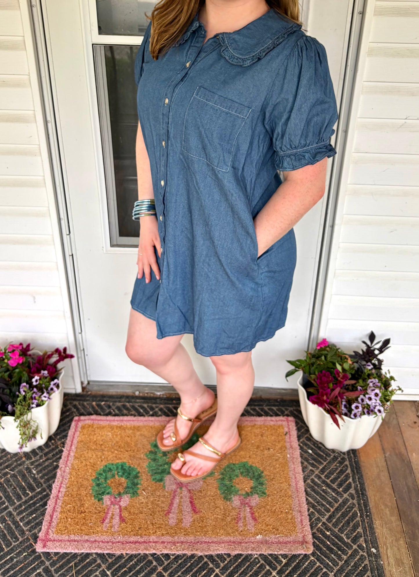 Collared Chambray Dress