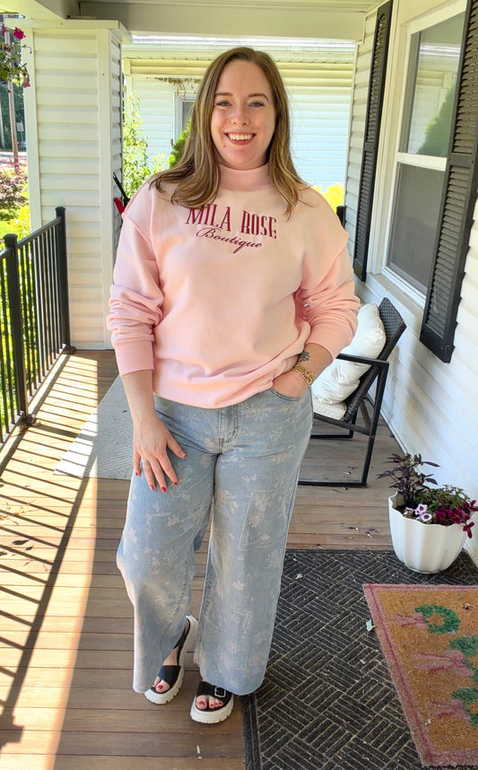 Floral Vintage Denim Jeans