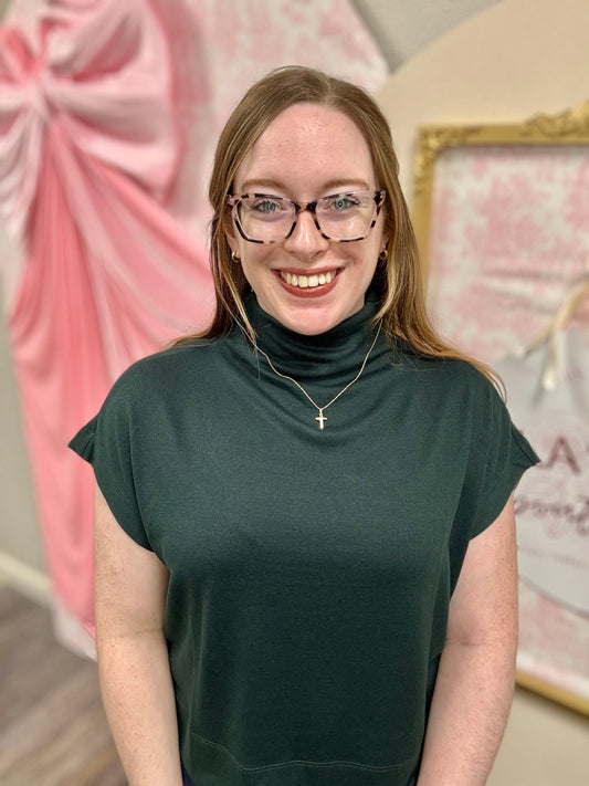 Emerald Mock Neck Sweater