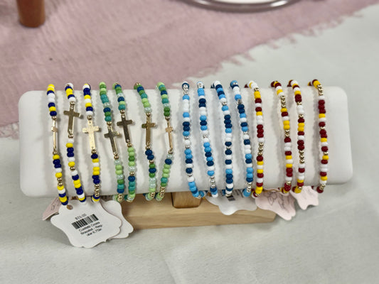 Red, Yellow & White Confetti Bracelet (CHS)