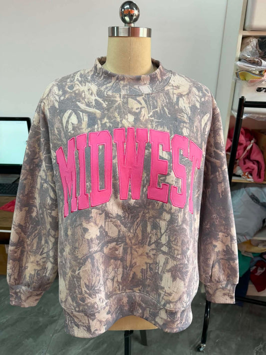 Midwest Embroidered Camo Crewneck