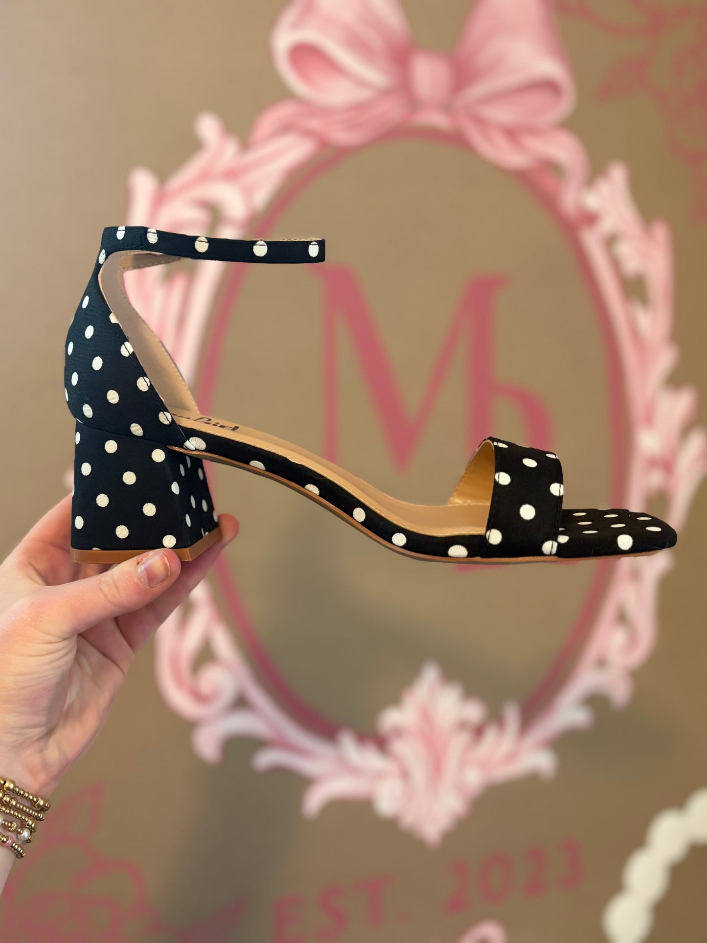 Polka Dot Block Heels