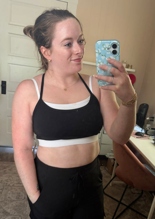 Contrast Strap Sports Bra