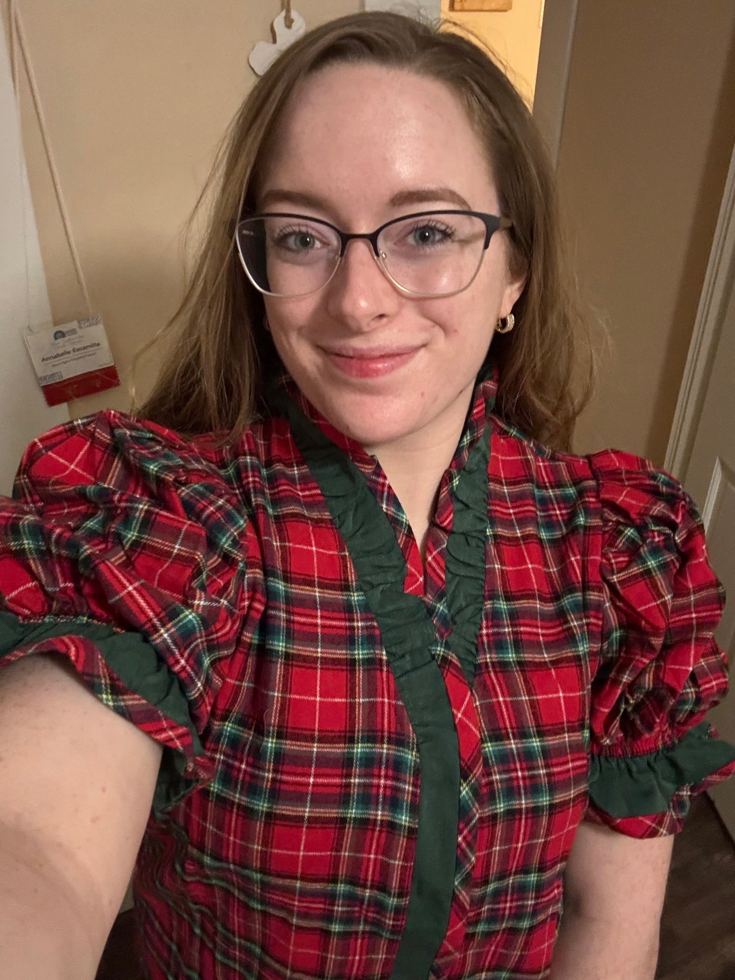 Plaid Ruffle Blouse