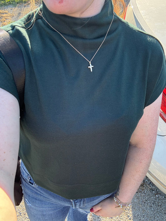 Emerald Mock Neck Sweater