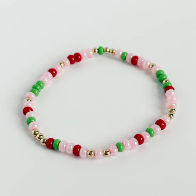 Pink Christmas Confetti Bracelet