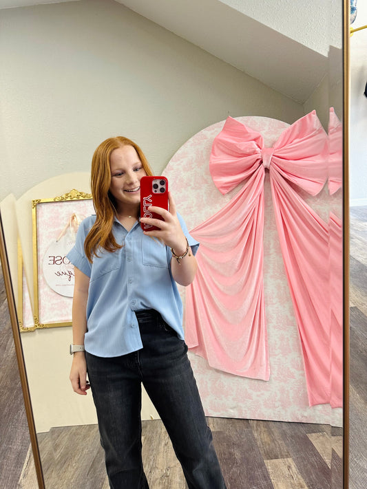 Blue Button Down Blouse