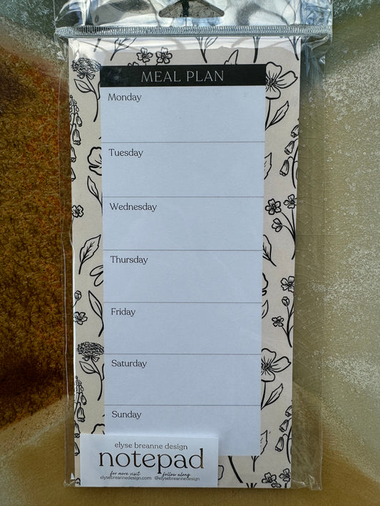 Pressed Floral Meal Planner Pad