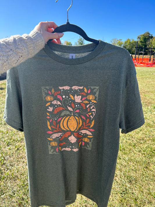 Vintage Pumpkin & Floral Tee