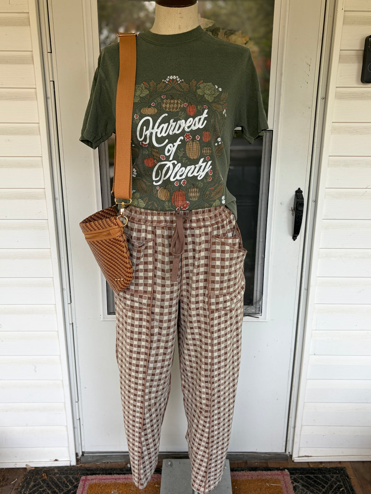 Gingham Comfort Barrel Pant (PREORDER mid-Sept.)