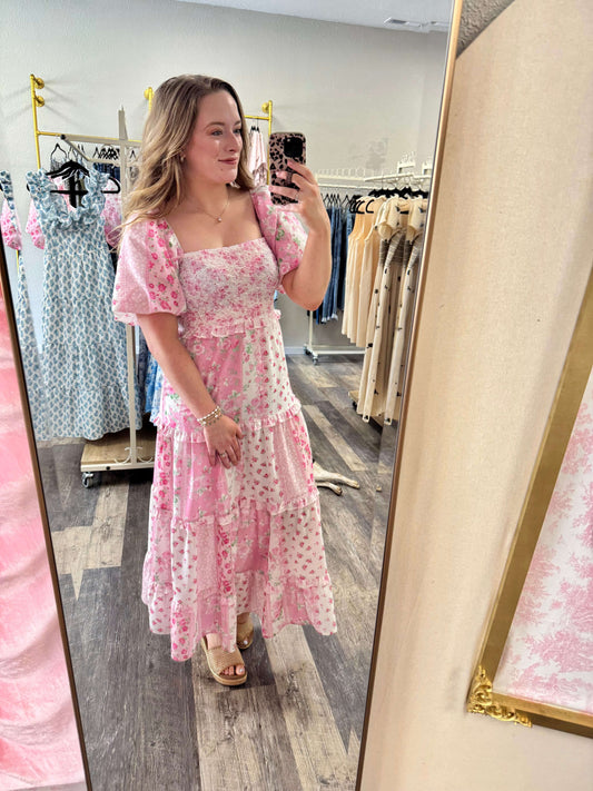 Maisie Patchwork Floral Dress