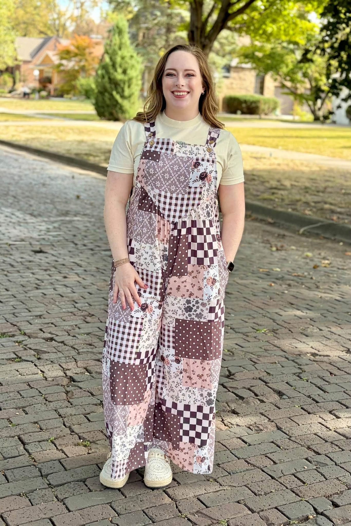 Fall Patchwork Jumpsuit