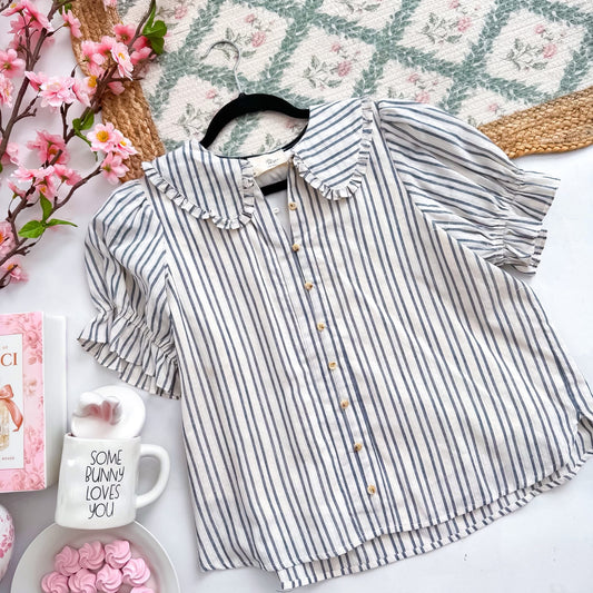 Wendy Stripe Collared Blouse