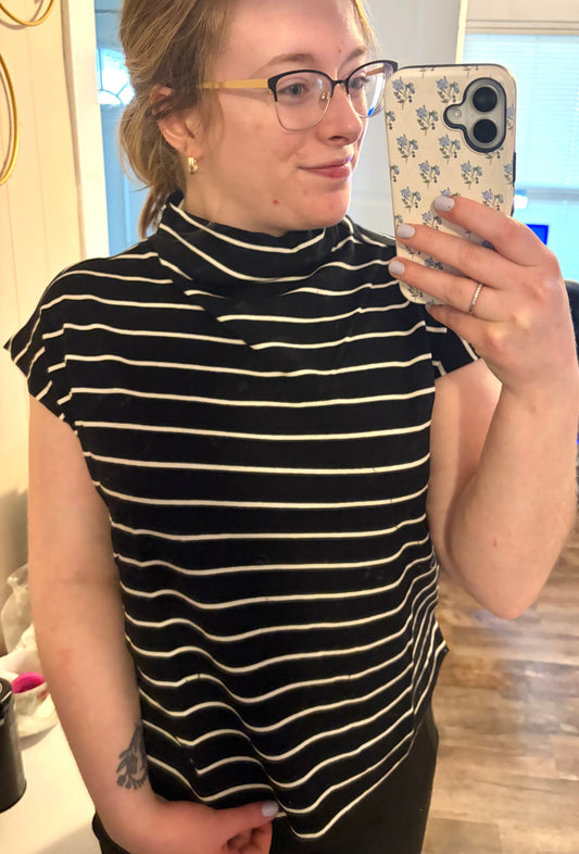 Jude Stripe Mockneck Blouse