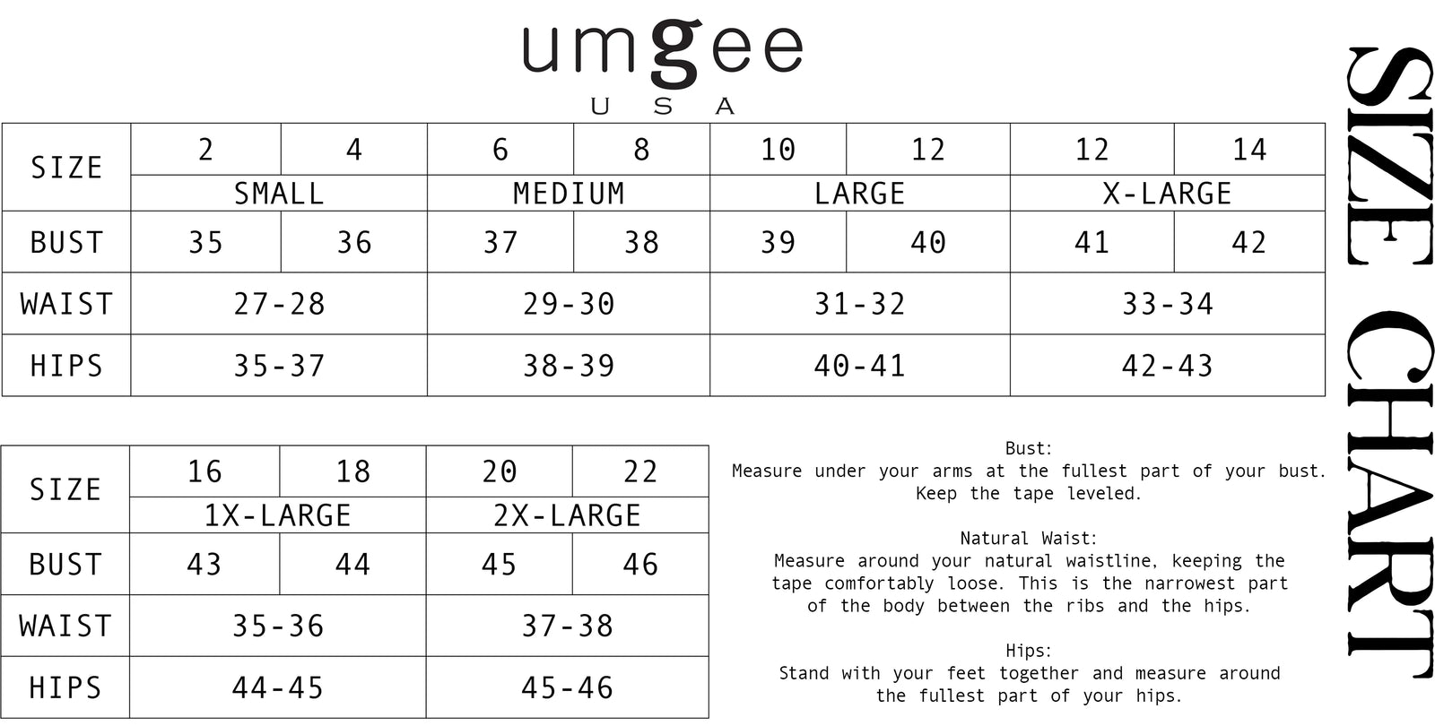 Size chart