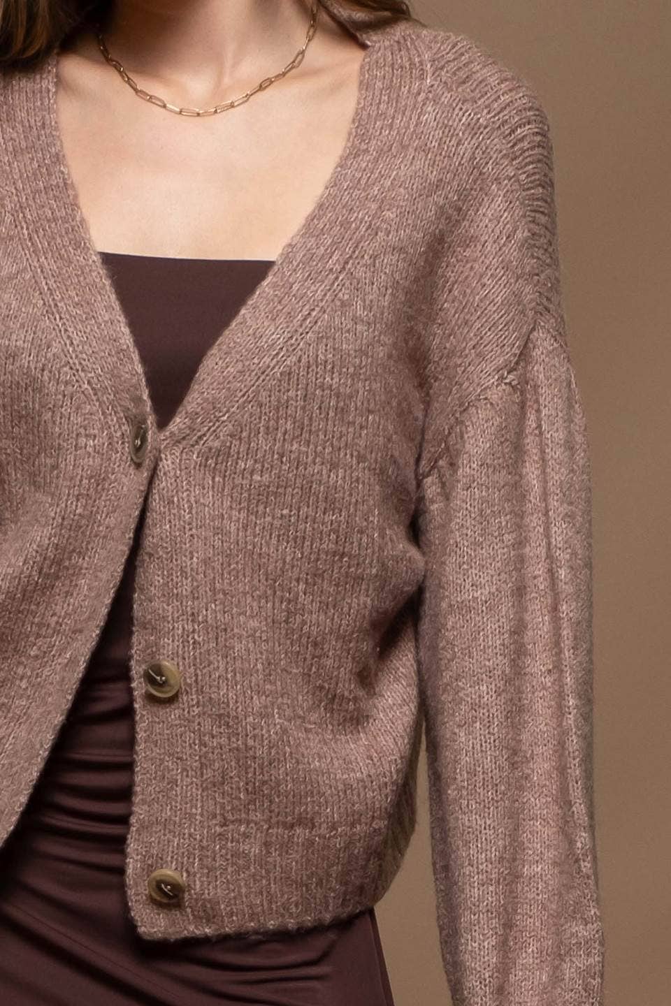 COZY KNIT CARDIGAN: COCOA