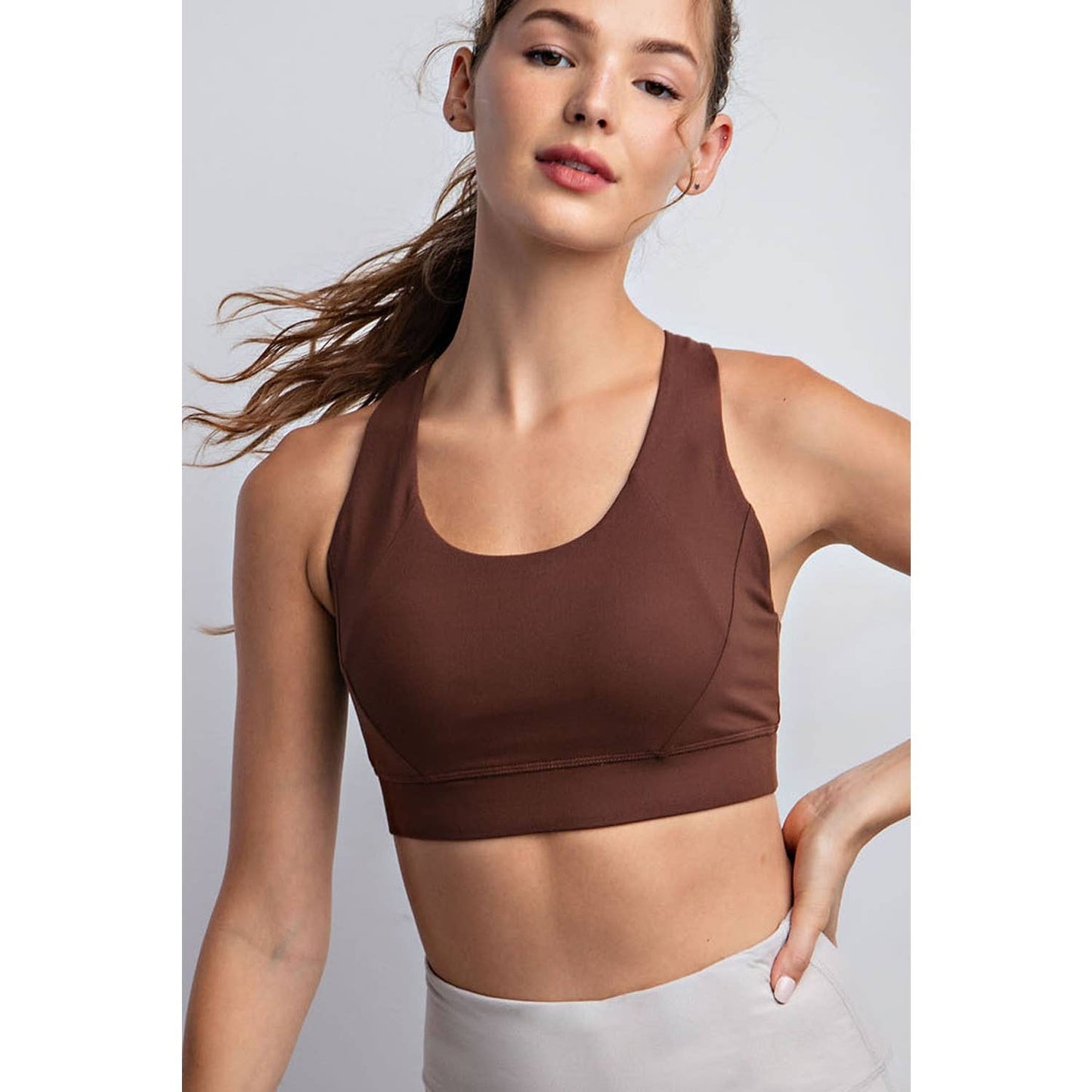 ACTIVE CRISS CROSS SPORTSBRA: Java / M - Mila Rose Boutique, LLC