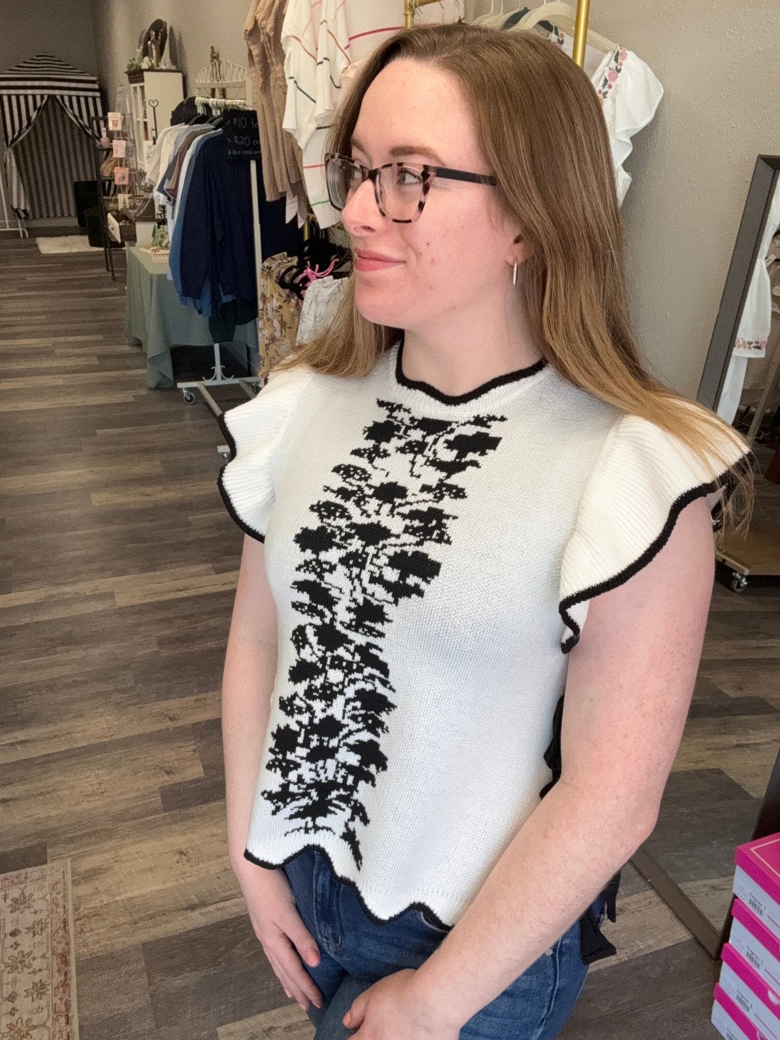 Bohemian Floral Sweater Vest - Mila Rose Boutique, LLC