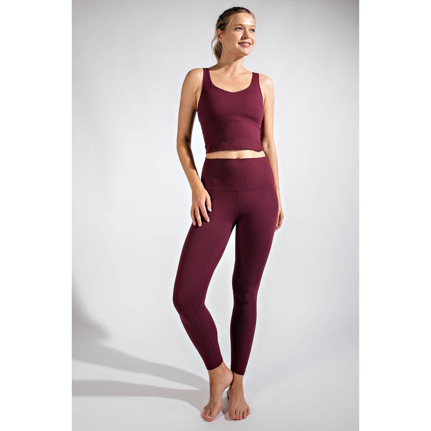 V NECK YOGA TOP: Java / L