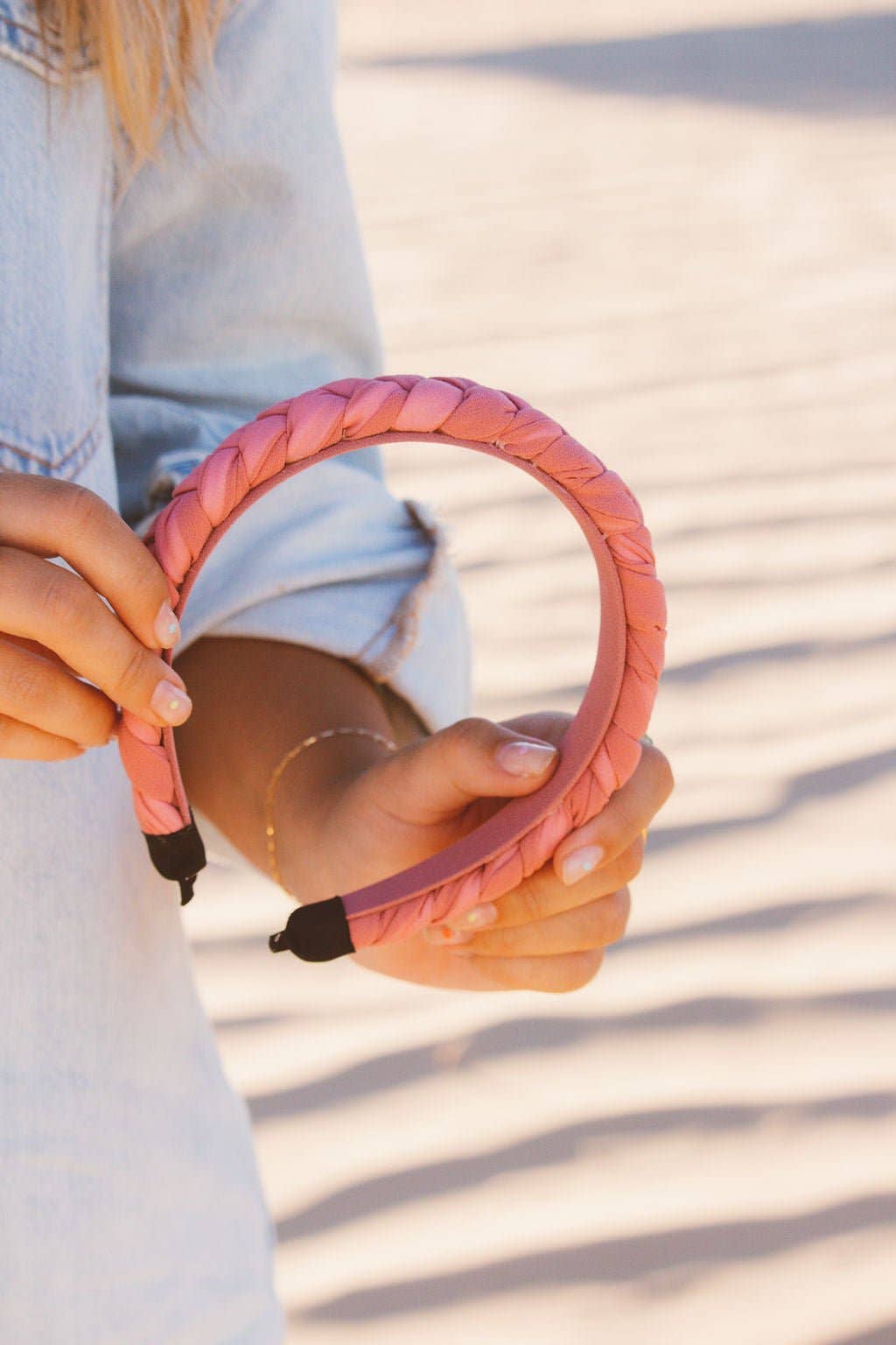 Braided Chiffon Headband - Multiple Colors: Peach