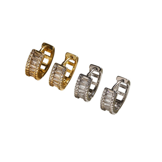 CZ Baguette Shimmer Huggies - Mila Rose Boutique, LLC