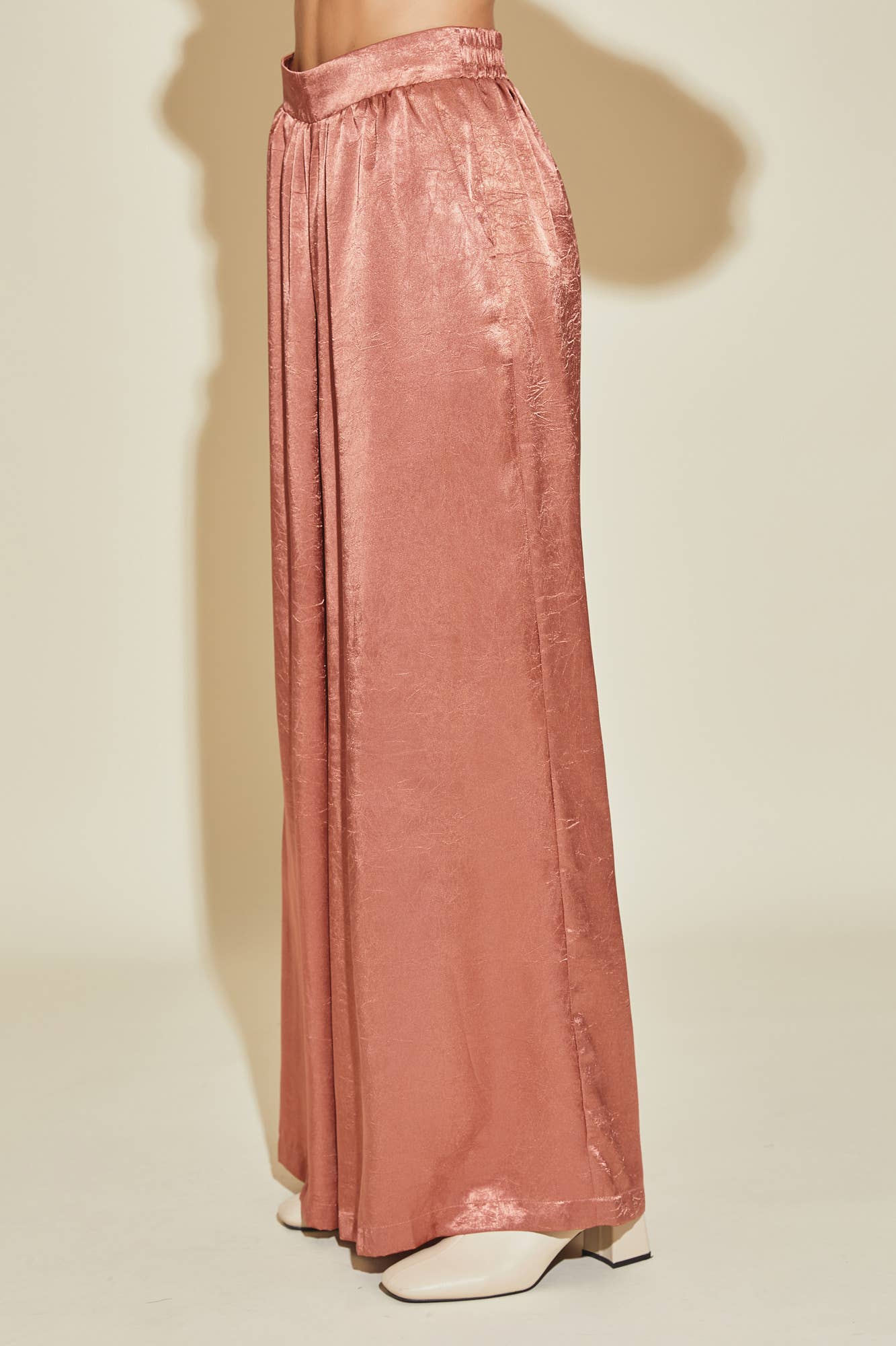 Women's Satin Style Pants in Clay