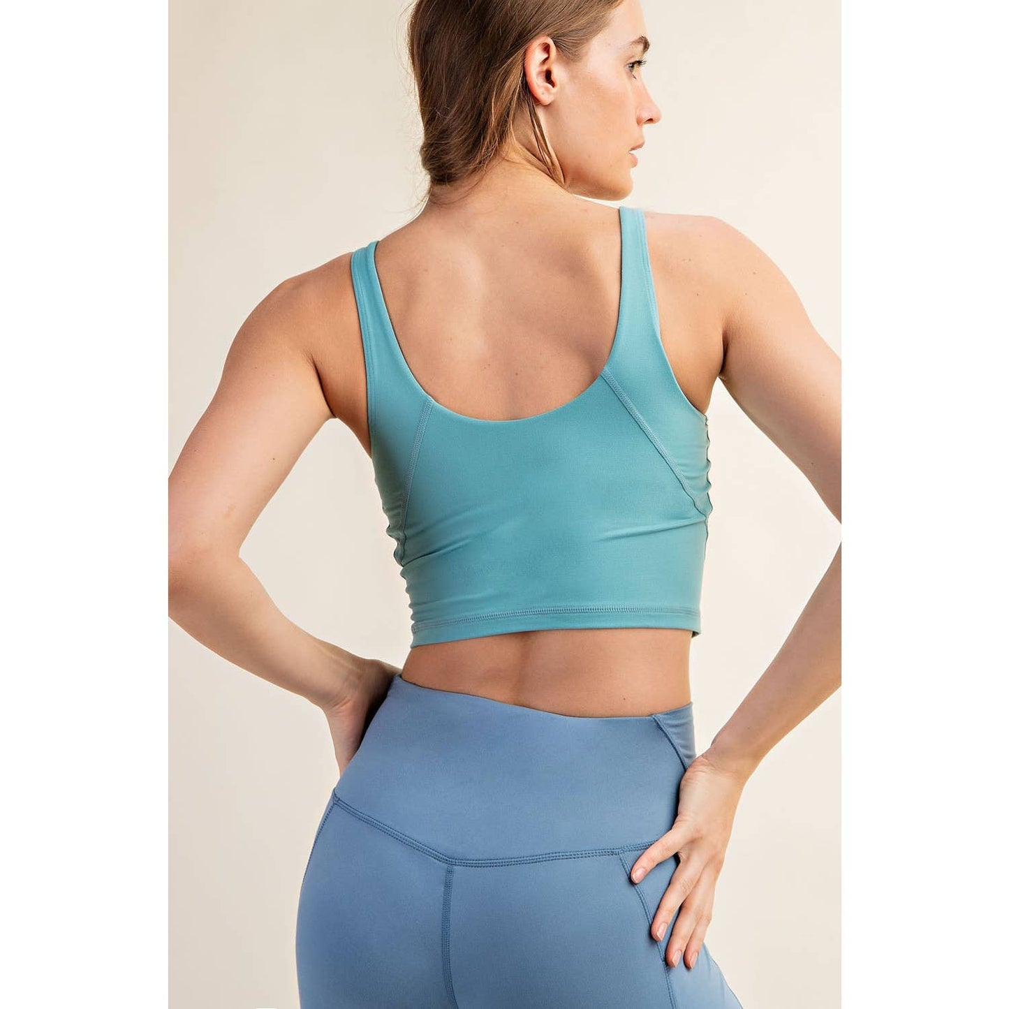 V NECK YOGA TOP: Java / L