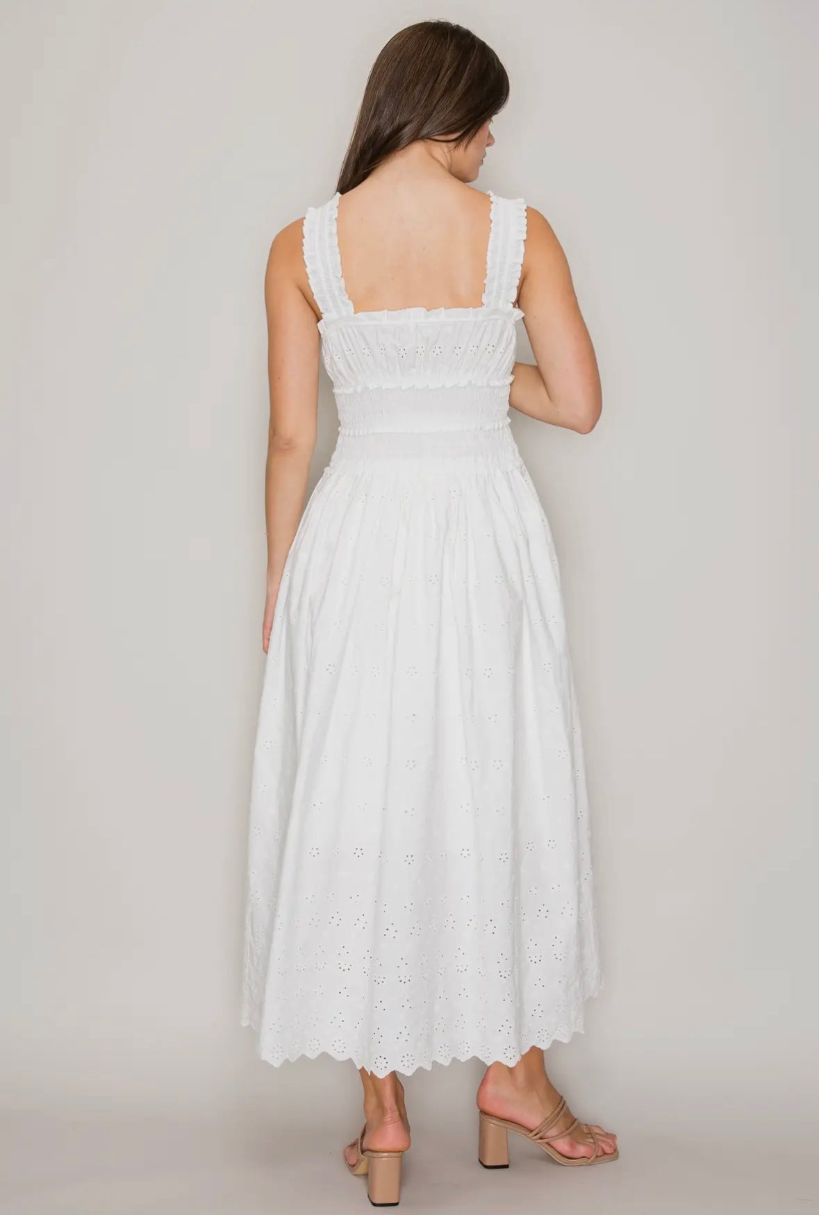 Ginger Eyelet Smocked Maxi *PREORDER* - Mila Rose Boutique, LLCGinger Eyelet Smocked Maxi *PREORDER*XS