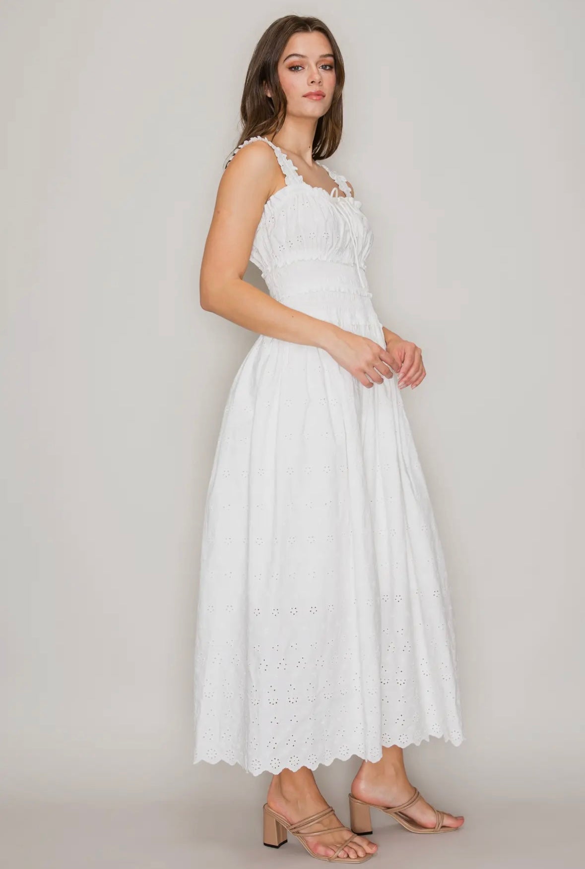Ginger Eyelet Smocked Maxi *PREORDER* - Mila Rose Boutique, LLCGinger Eyelet Smocked Maxi *PREORDER*XS