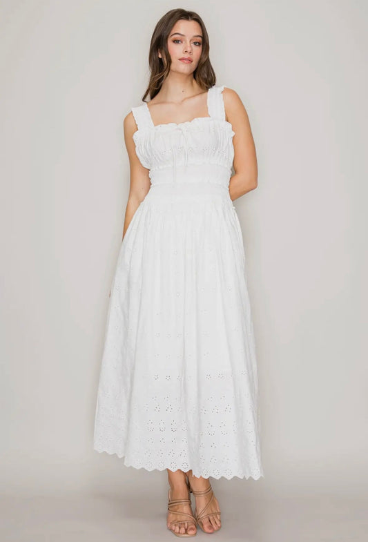 Ginger Eyelet Smocked Maxi *PREORDER* - Mila Rose Boutique, LLCGinger Eyelet Smocked Maxi *PREORDER*XS