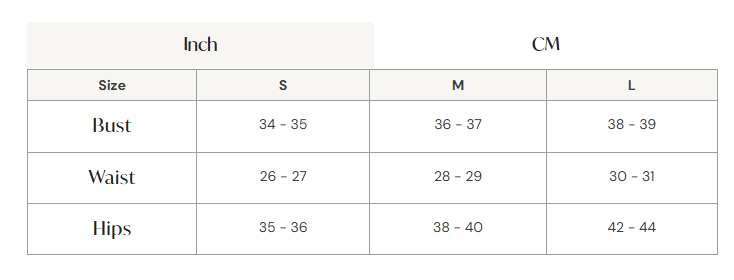 Size chart