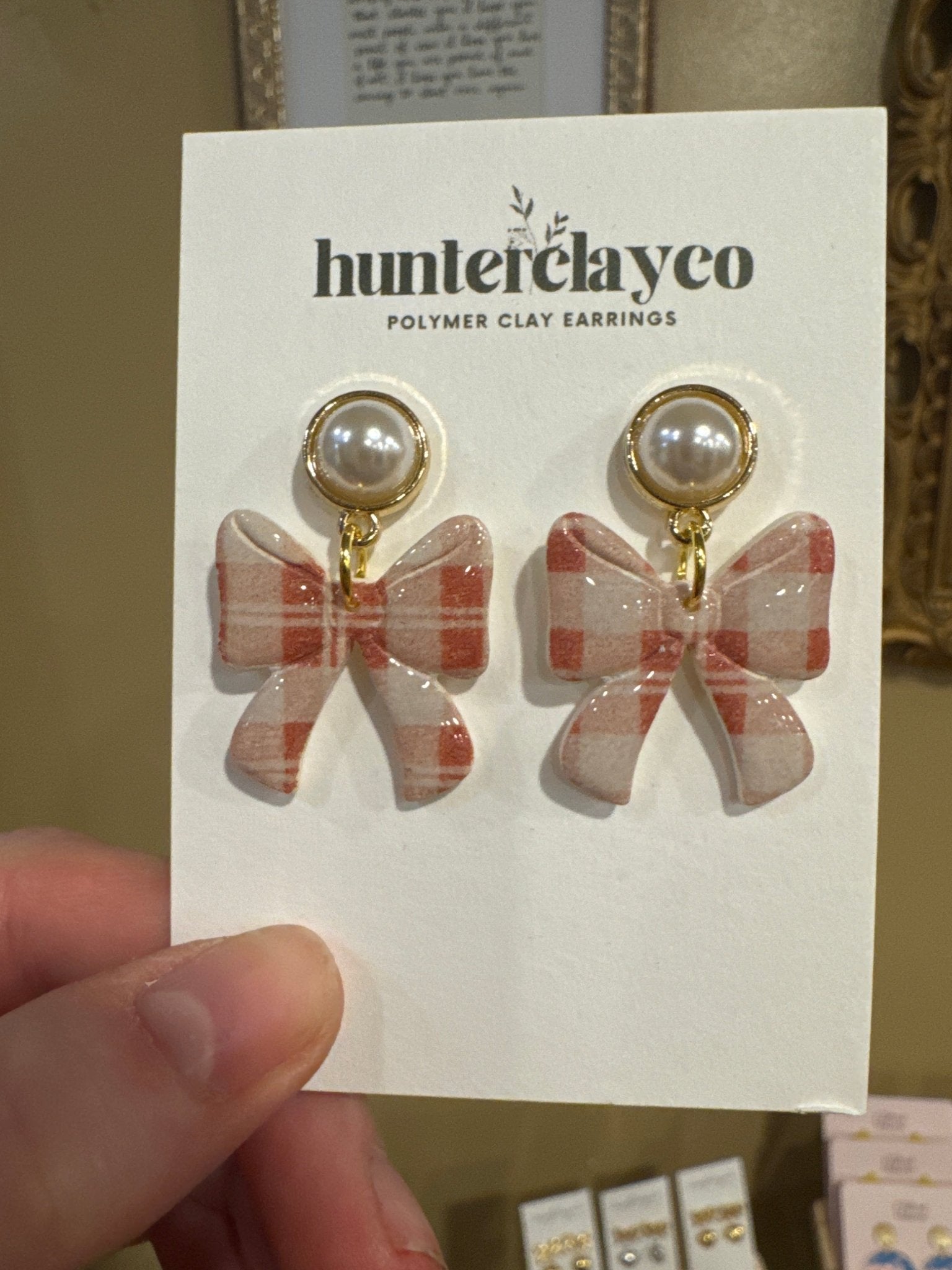 Plaid Bow Dangles - Mila Rose Boutique, LLCPlaid Bow Dangles