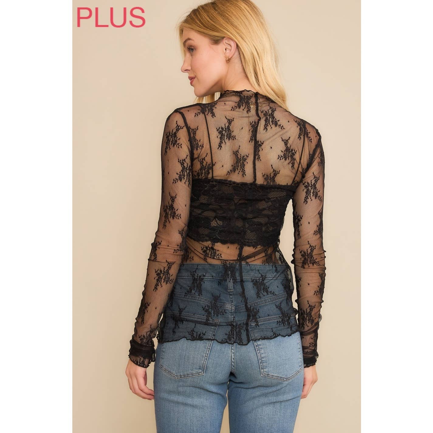 Plus White Sheer Lace Top - Mila Rose Boutique, LLC