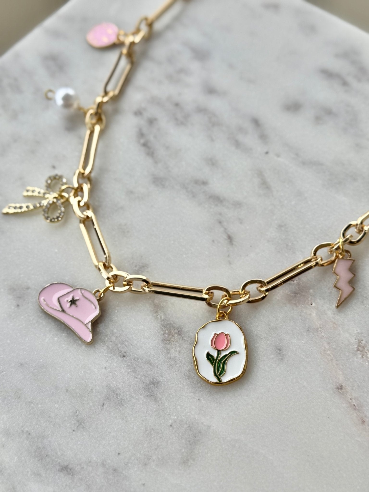 Western Chic Chunky Charm Necklace - Mila Rose Boutique, LLC