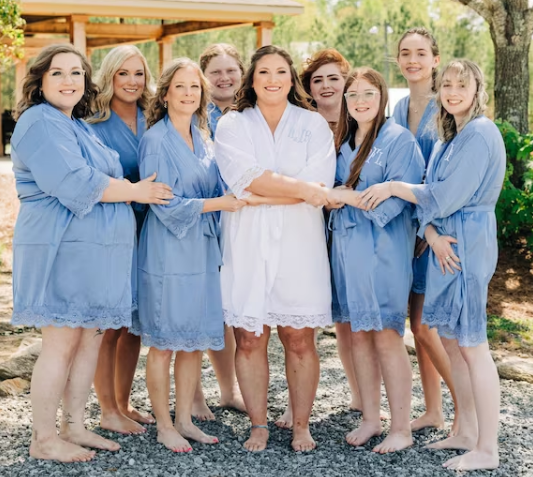 Silk Robes, Bridesmaid Robes, Bridal Party Robes: Adult White