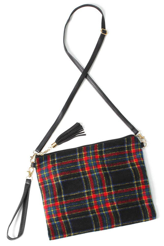 Plaid Pattern Crossbody Bag