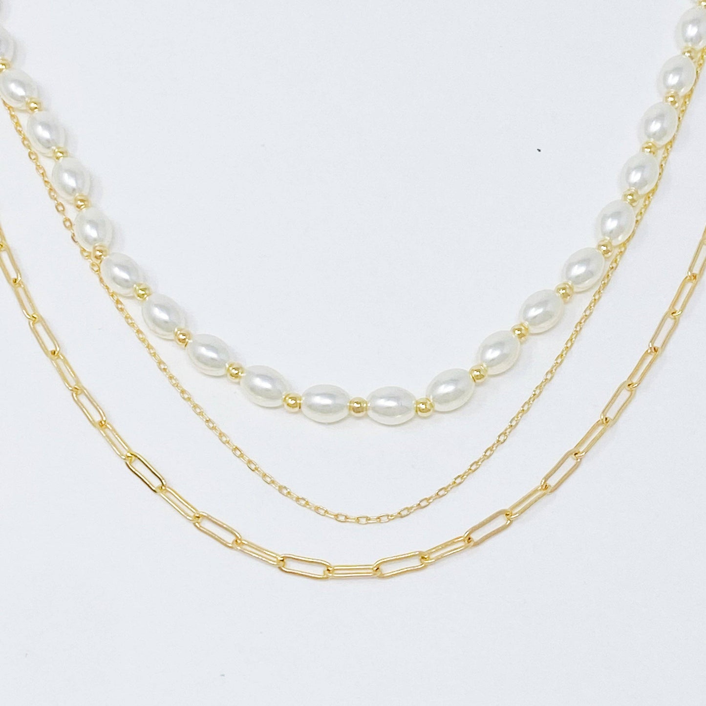 Layered Pearl And Chain Necklace