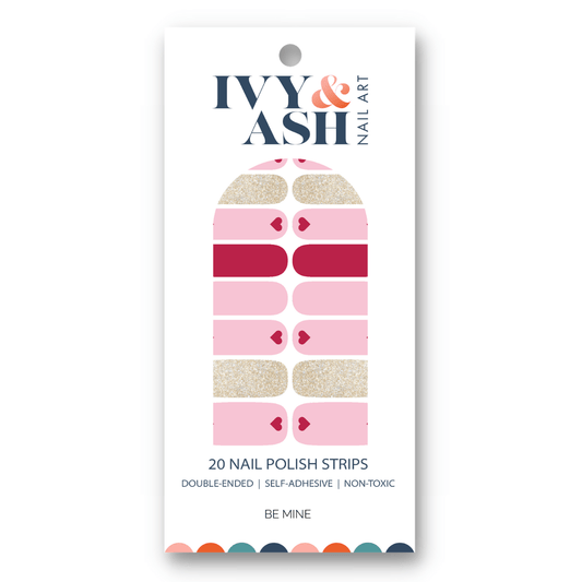 Be Mine | Pink Hearts Valentine's Day Nail Polish Wraps - Mila Rose Boutique, LLC