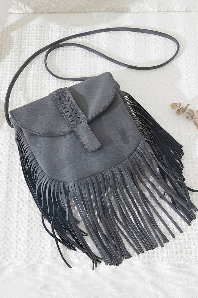 Round Fringes Medium Crossbody Bag