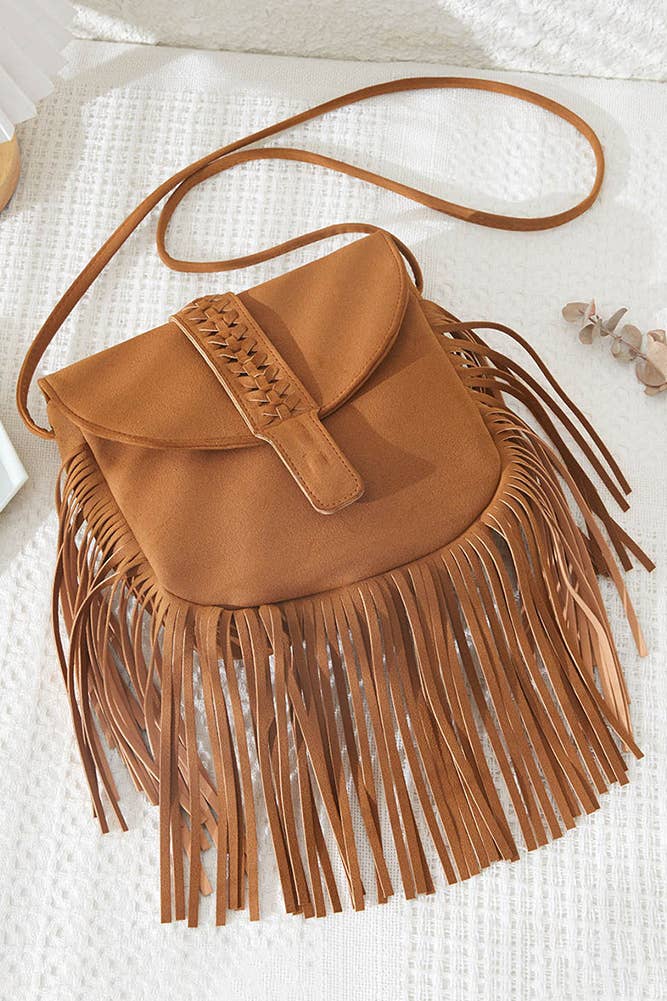 Round Fringes Medium Crossbody Bag